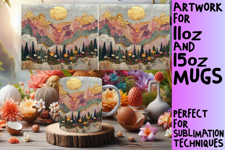 Glittery Peony Paradise Mug Wrap: Spring Sublimation