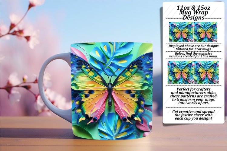 Whimsical Spring Butterfly Mug Wrap example image 1