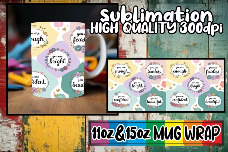 Beautiful sunsets sublimation mug wrap, Quote