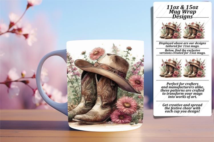 CHARMING 15oz PNG Mug Wrap , Western