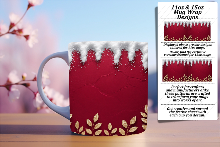 Bright 11oz Mug Wrap Png Artwork , Christmas