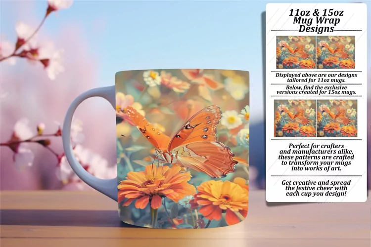 Radiant Butterfly: Spring Mug Assortment - 11oz & 15oz