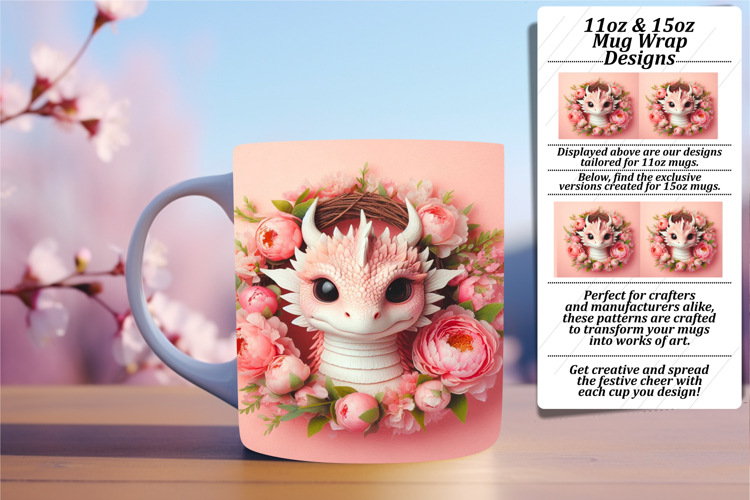 Vivid 15oz Mug Wrap Png Artwork , Dragon