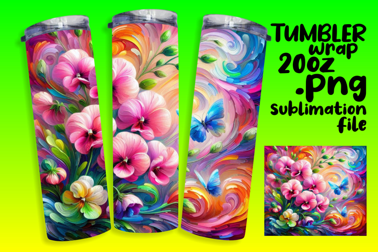 VIVID 20oz Tumbler Wrap for Creative Ideas , Flowers