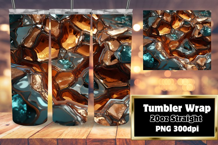 Sublime Agate 3D 20oz Tumbler with Glitter example image 1