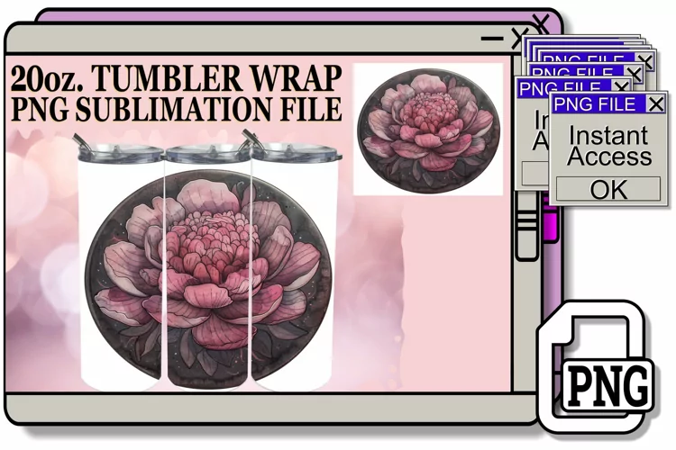 Denim Flower Tumbler Sublimation Spring 20oz