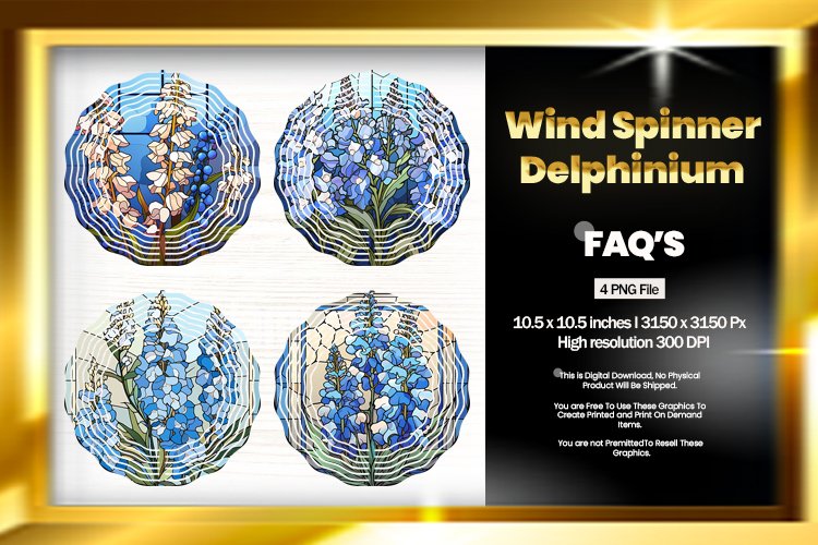 Delphinium Wind Spinner Sublimation - 04 Variations example image 1