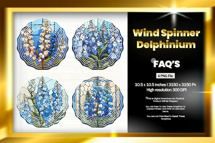 Delphinium Wind Spinner Sublimation - 04 Variations