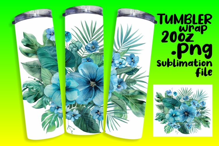 Tumbler Wrap Sublimation 20oz Colorful Flowers