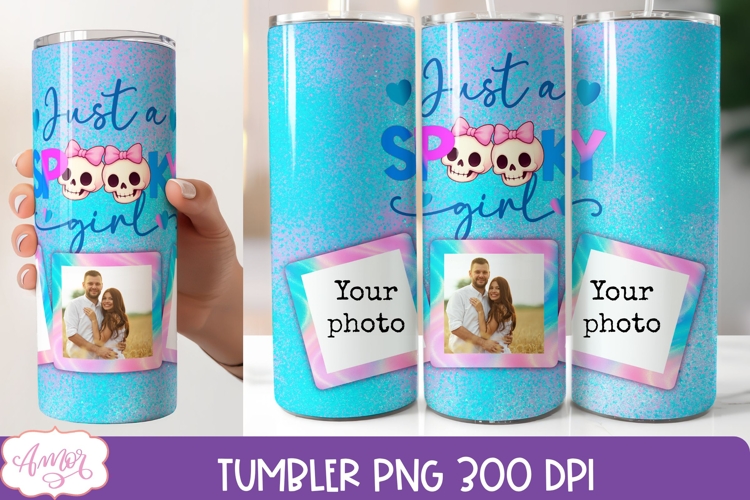 Pastel Goth tumbler wrap PNG, Halloween Photo Tumbler PNG