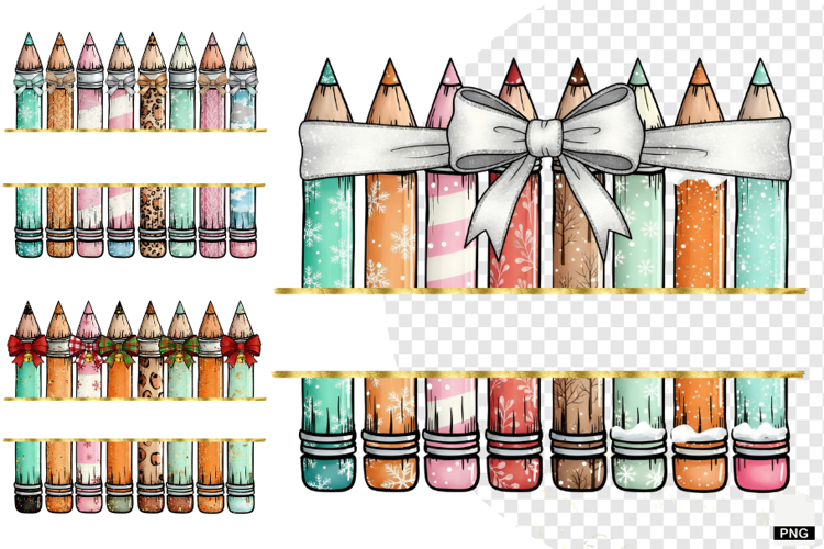 Christmas Teacher Pencils Clipart