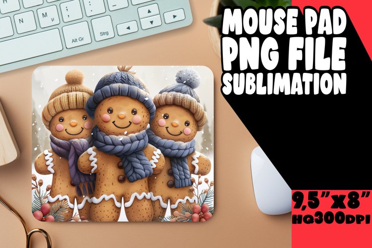 Gingerbread Man Mouse Pad Pattern Holiday Art