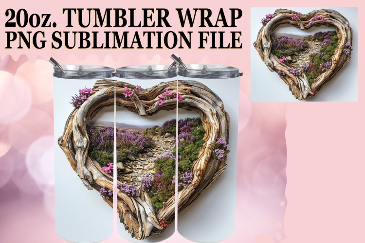 Heartwood Retreat Tumbler Wrap Sublimation - 20oz example image 1