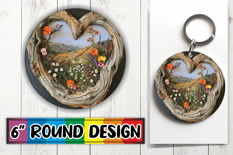 Floral Oasis Circle Design Sublimation 3D