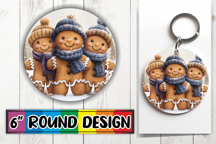 Gingerbread Holiday Mug Keychain Sublimation Wrap