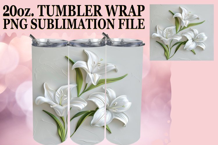 White Flower Paradise: Tumbler Wrap Sublimation example image 1