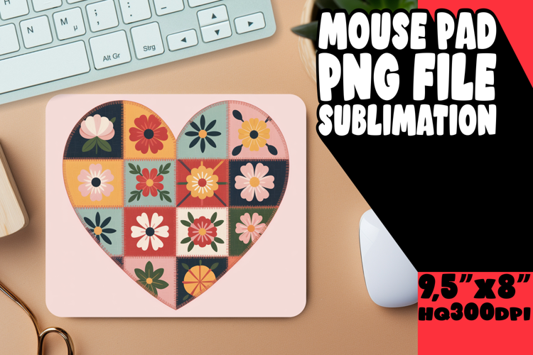 Cheerful Desk Mat Design Ideas, Flowers Heart