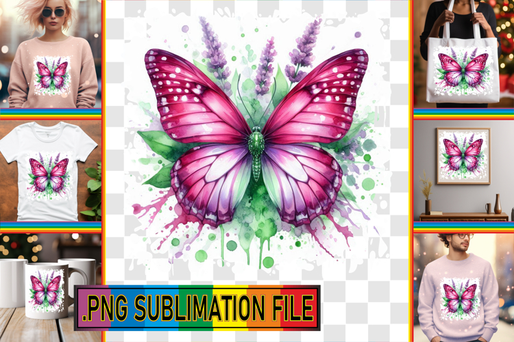 Cheerful TOTE BAG Art Ideas PNG, Butterfly