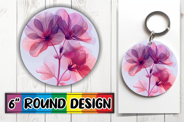 Blooming Bloom Sublimation Circles - Keychain & Car Coaster example image 1