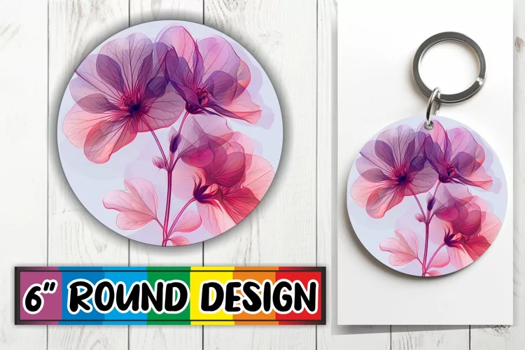 Blooming Bloom Sublimation Circles - Keychain & Car Coaster