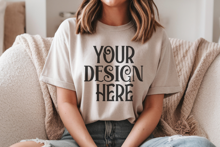 Sage Comfort Colors 1717 T-shirt Mockups,1717 Mockups
