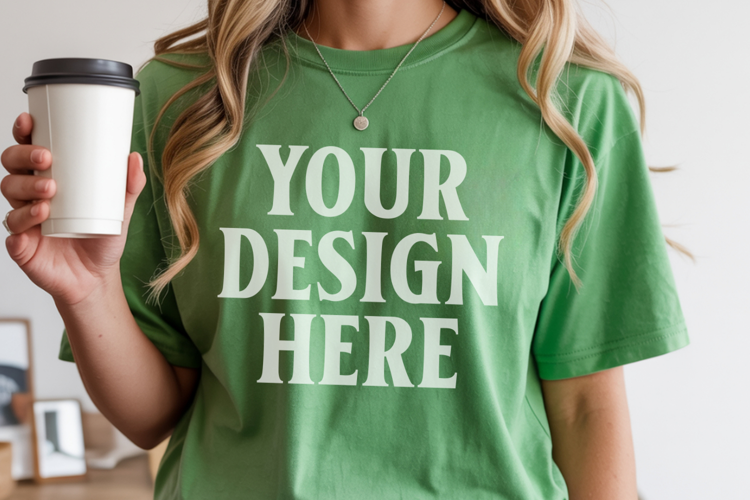 Grass Comfort Colors 1717 Christmas Shirt Mockup, Cozy