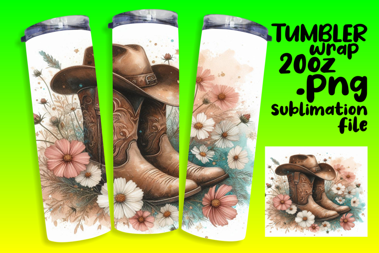 DYNAMIC 20oz Tumbler Template for Personalization , Western