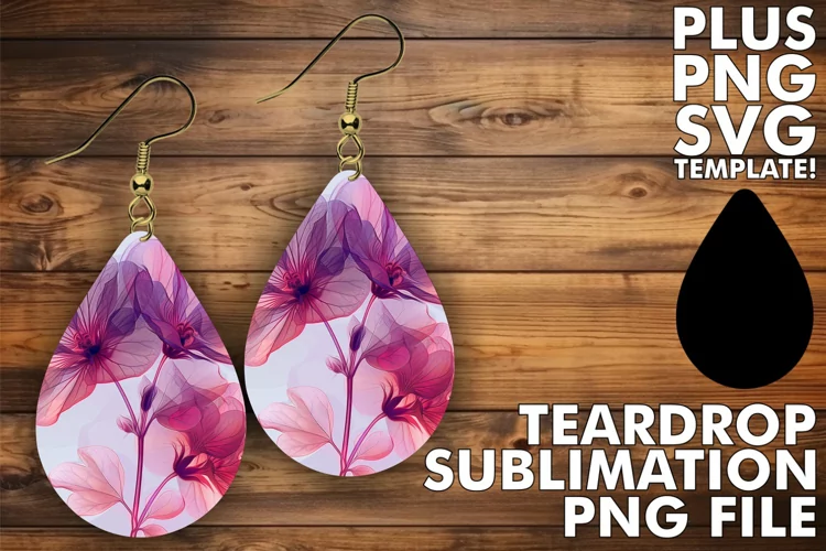 Floral Fusion Teardrop Earring Sublimation - Stylish Style