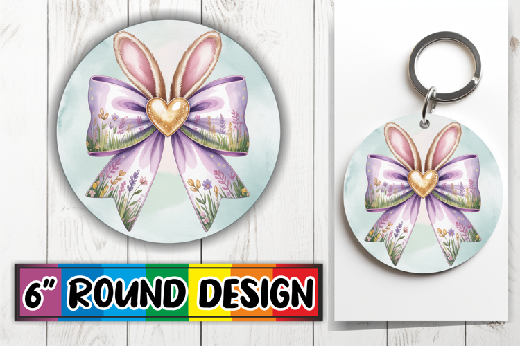 Luminous Circle Coasters Sublimation, Easter Bow