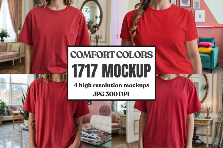 Comfort Colors 1717 Yellow T-Shirt Mockup