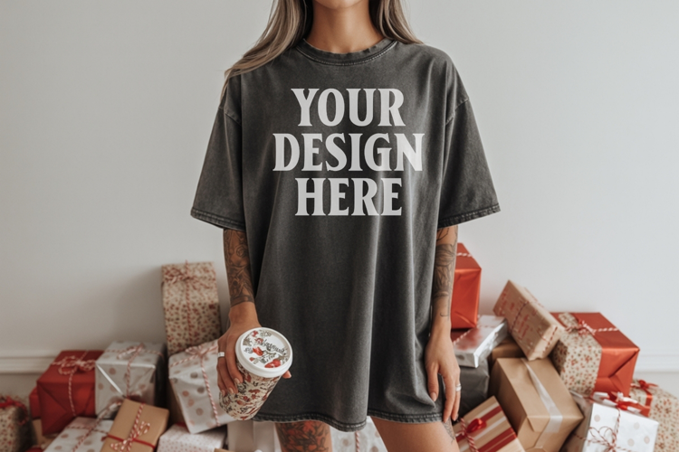 Pepper Christmas Comfort Colors 1717 TShirt Mockup, CC 1717