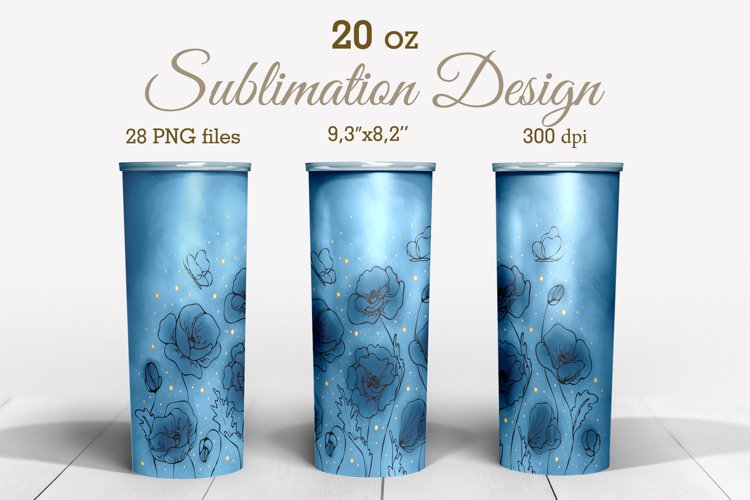 Tumbler Sublimation Design Art Summer Flowers 28 PNG files