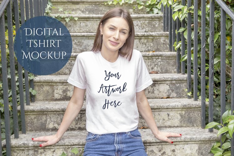 Bella-Canvas 3001 T-shirt Digital Mockup Photo - JPG File example image 1