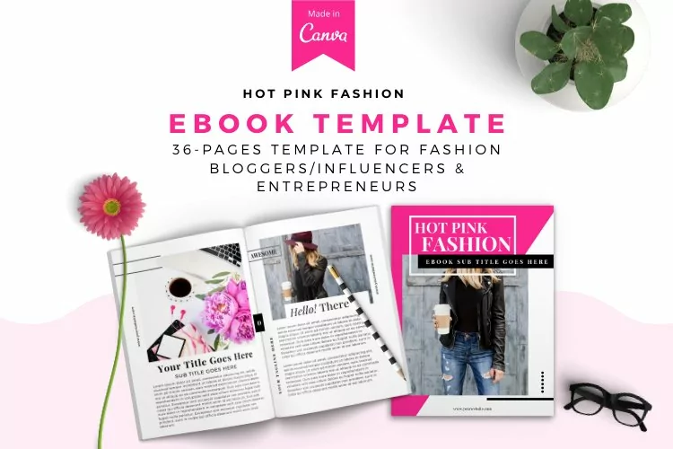 Hot Pink Fashion Canva template Ebook