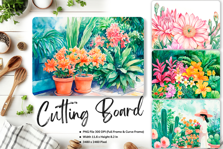 Flower Cutting Board Kitchen Chopping Board Sublimation_11