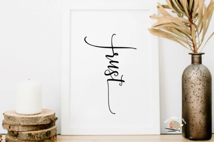 Trust sideways cross wall art Printable Print trendy faith cross print Christian home decor Christian faith in Jesus wall art God print