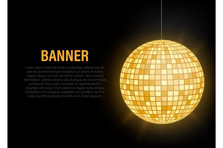 Gold Disco ball icon isolated on grayscale background. example image 1
