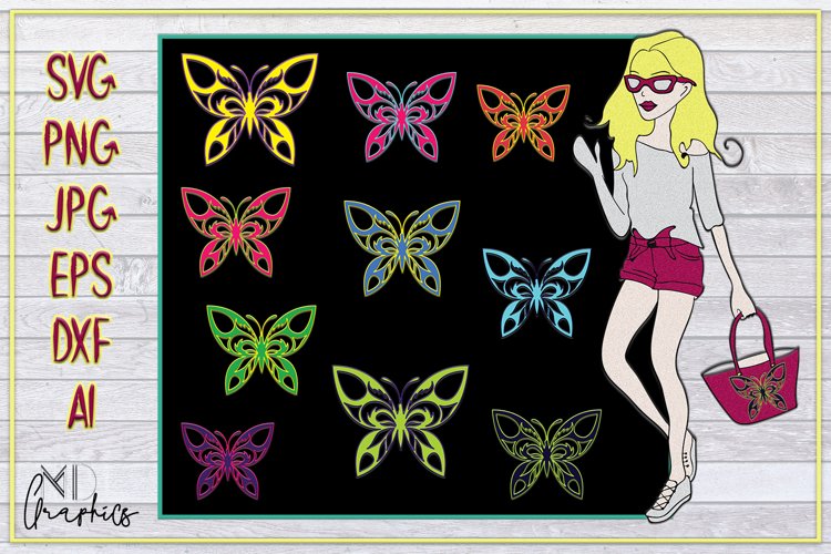 Butterflies SVG, PNG, DXF, AI, DXF, JPG, DOWNLOAD IMAGES example image 1