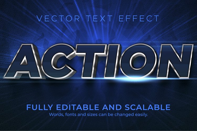 Movies, action text effect, editable cinema and show text example image 1