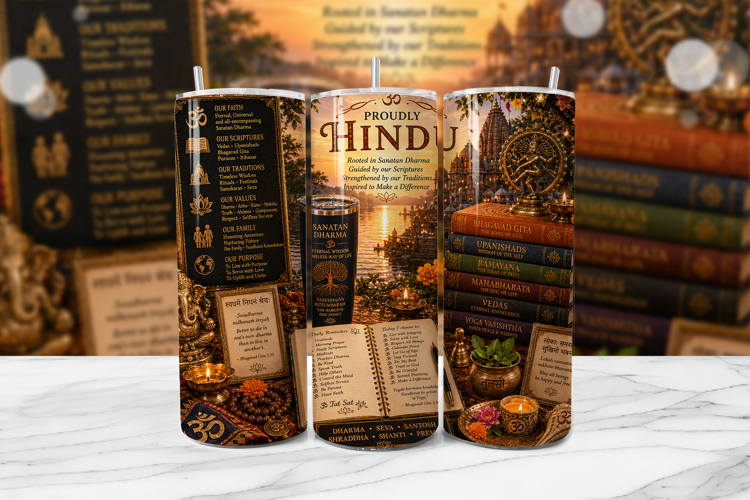 Proudly Hindu Sanatan Tumbler Wrap PNG