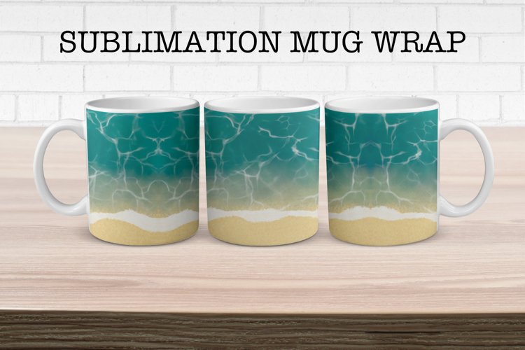 Sandy Beach Mug Wrap Design