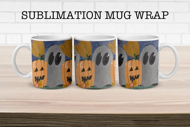 Halloween Pattern Mug Wrap Design