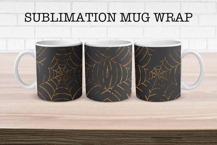 Foil Halloween Pattern Mug Wrap Design
