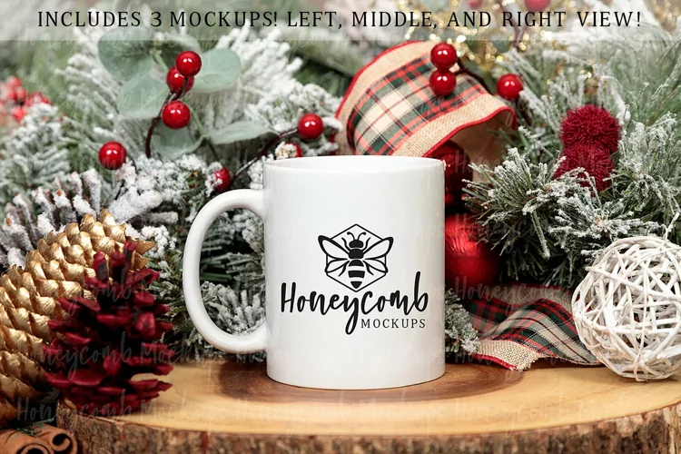 11oz White Mug Mockup, Christmas Mug Mockup