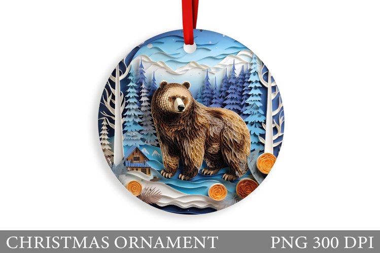 Bear Christmas Ornament. Winter Bear Christmas Ornament example image 1