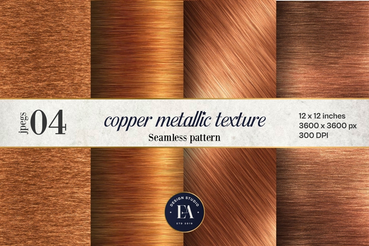 Copper Metallic Texture | Brushed Foil Background
