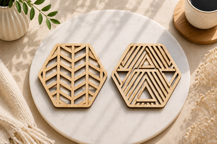 Modern Hexagon Coaster SVG Bundle
