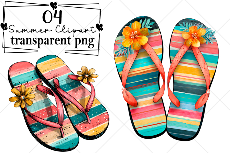 Whimsical Summer Clipart Watercolor PNG example image 1