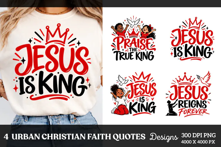 4 Urban Christian Faith Shirt PNG Designs, 4 Christian Grace