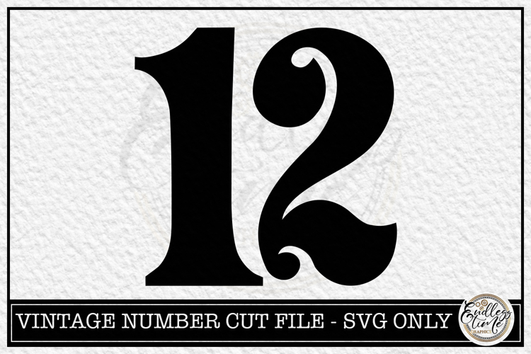 Vintage Number 12 SVG | Antique Postal Cancellation Number